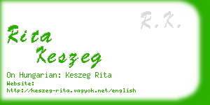 rita keszeg business card